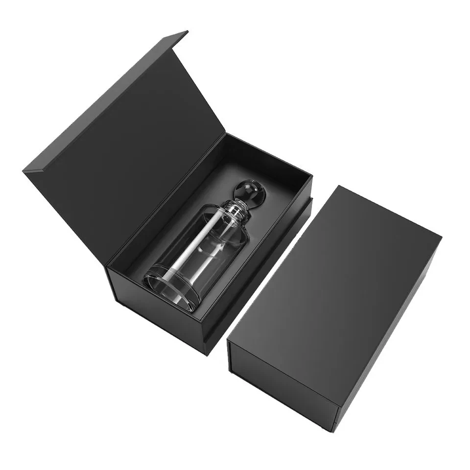 ورقة شعار مخصصة العطور السوداء تغليف مربعات العطور فارغة