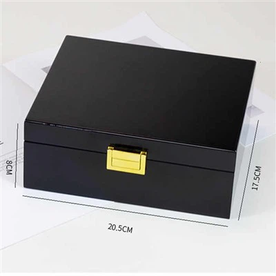 صندوق العطور الخشبي مربع أسود فليب العلوي العلوي مربع